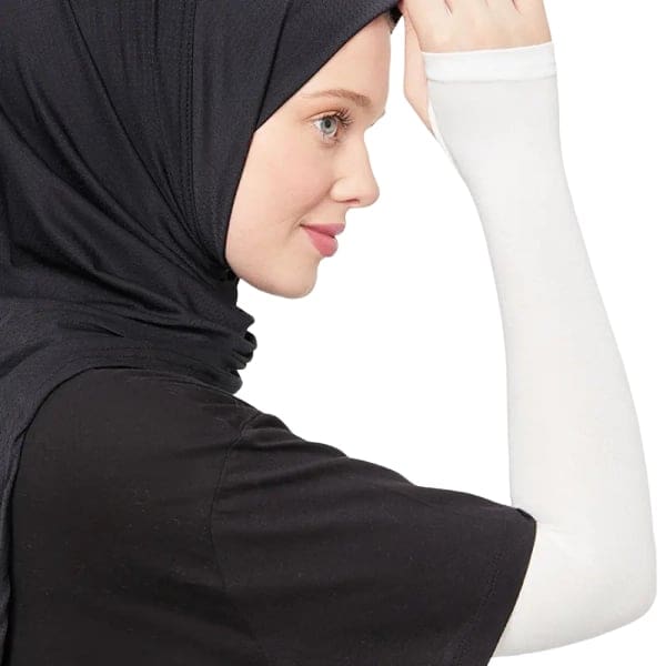 Women's Off White Sports Sleeves for Arms