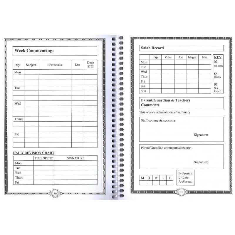 Madrasah Pupil Planner And Homework Diary