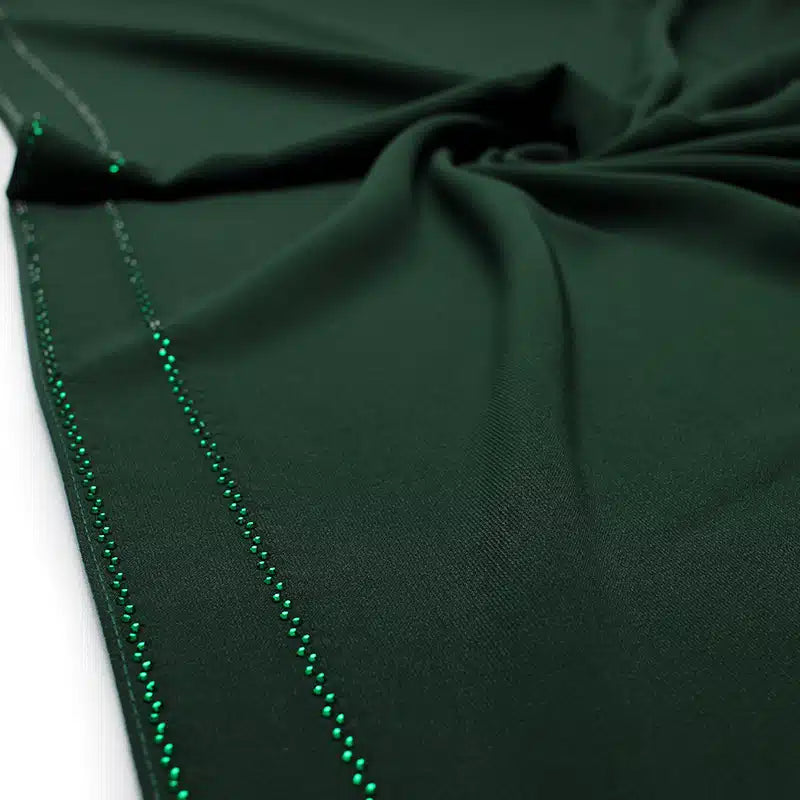 Beaded Medina Dark Green Chiffon Hijab