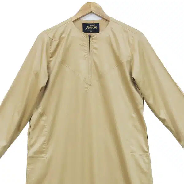 Kids Omani Satin Gold Thobe ASB- K32 COL 10