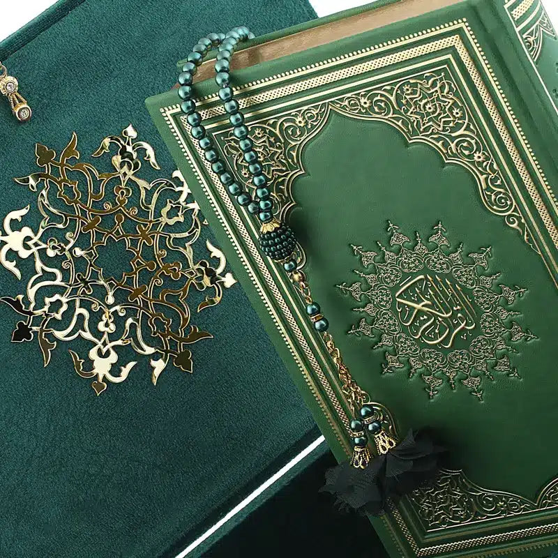Green Opulent Large Quran Gift Set Box
