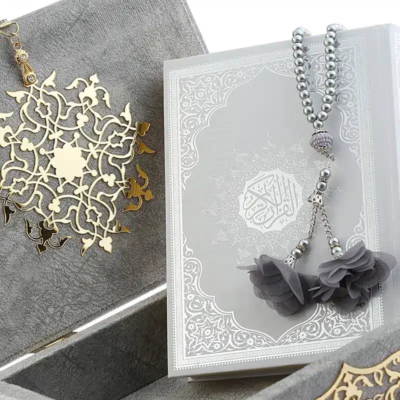 Grey Large Quran Gift Set Box