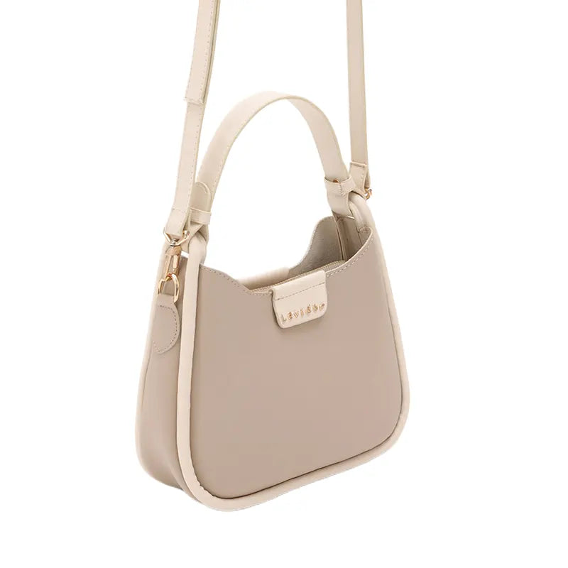 Women's Latte Opulent Two Tone Leather Hand Bag