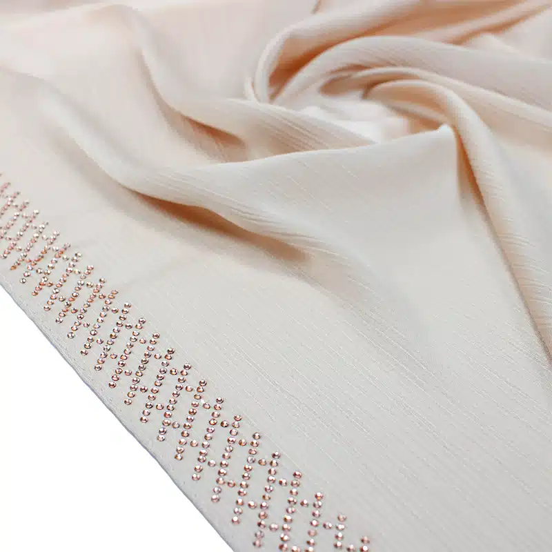 Silk Crinkle Nude Beaded Hijab