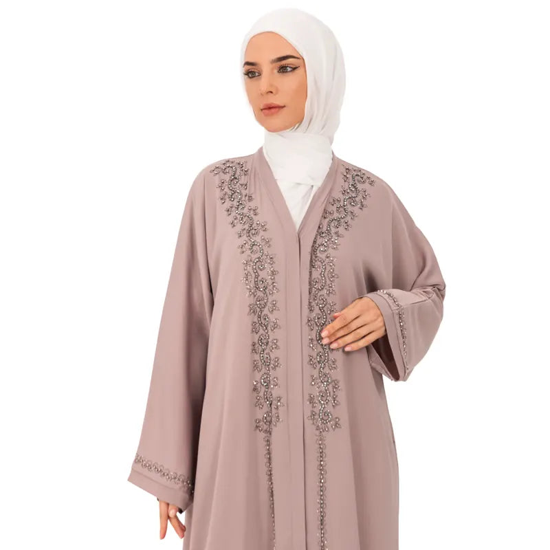 Luxury Light Pink Edition Buttoned Abaya