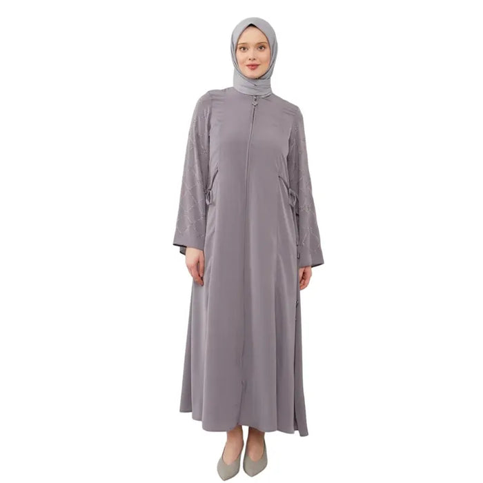 Fatima Zip Lilac Abaya