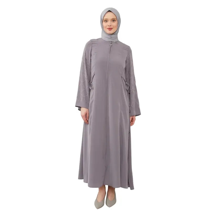 Fatima Zip Lilac Abaya