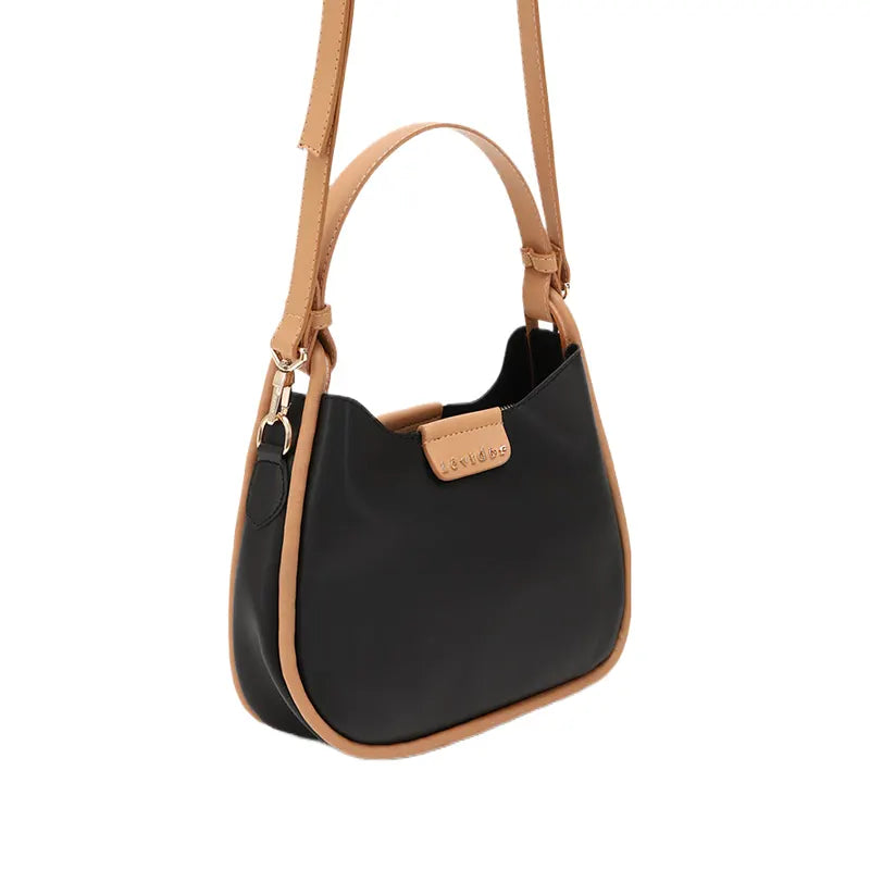 Women's Black Opulent Two Tone Leather Hand Bag