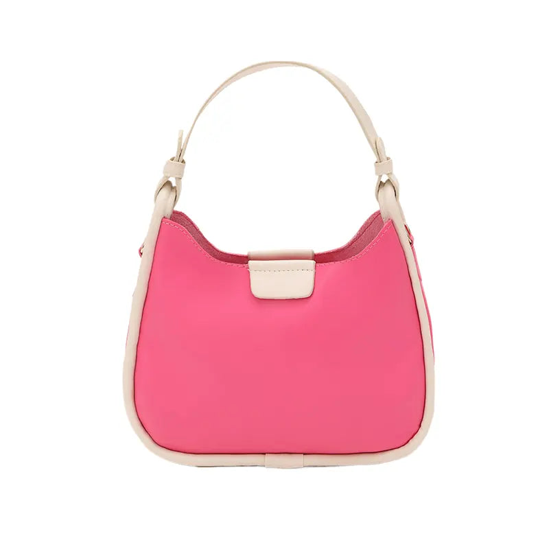Women's Pink Opulent Two Tone Leather Hand Bag