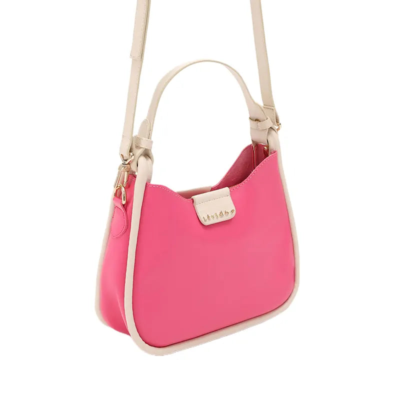 Women's Pink Opulent Two Tone Leather Hand Bag