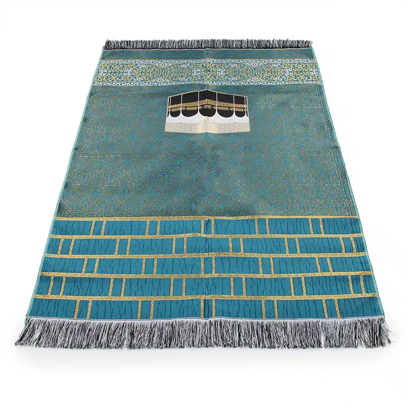 Light Weight Green Embroidered Kaaba Prayer Mat