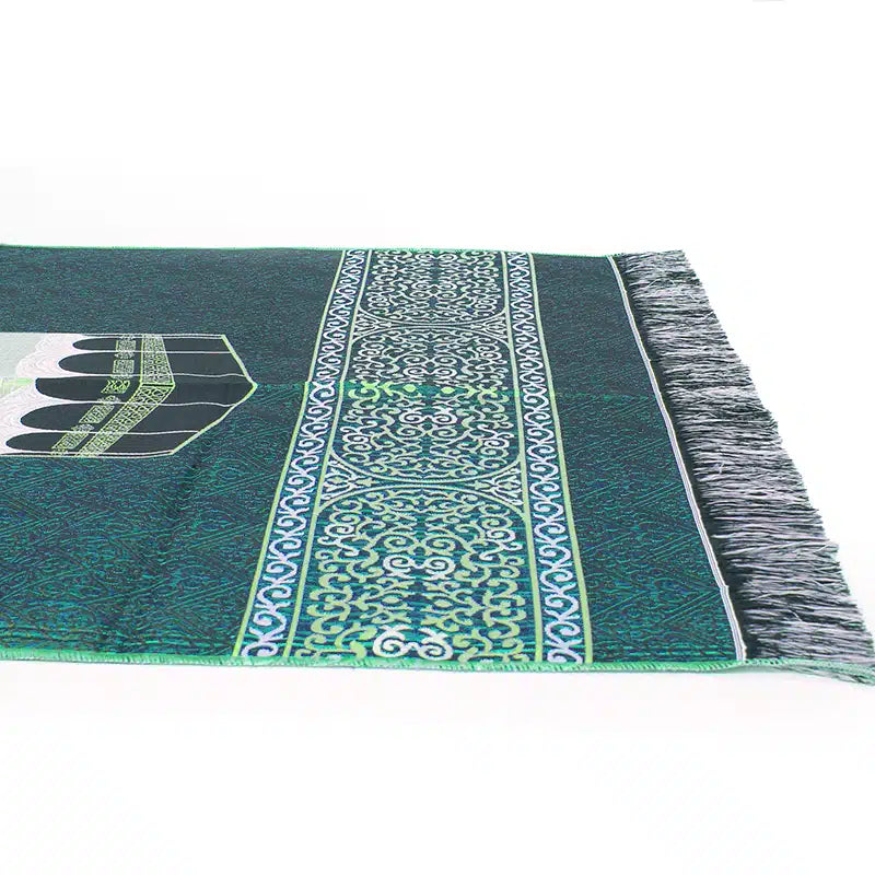 Light Weight Green Embroidered Kaaba Prayer Mat
