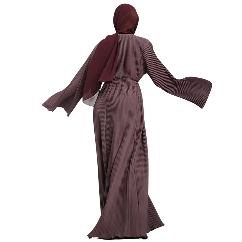 Mauve Pleated Women's Abaya