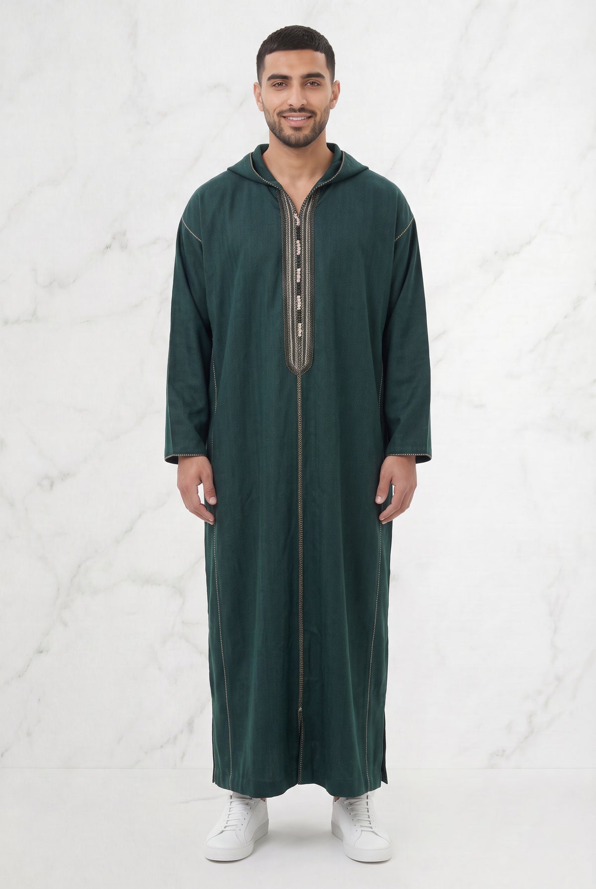 Moroccan Hooded Thobe Blue