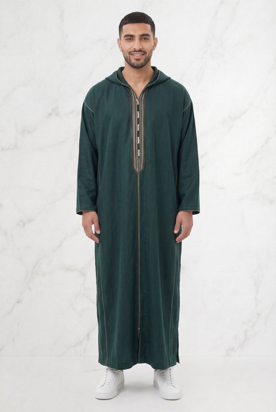 Moroccan Hooded Thobe Blue