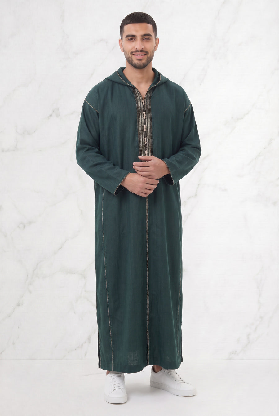Moroccan Hooded Thobe Blue