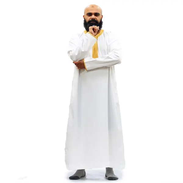 Moroccan 1515 White & Gold Thobe