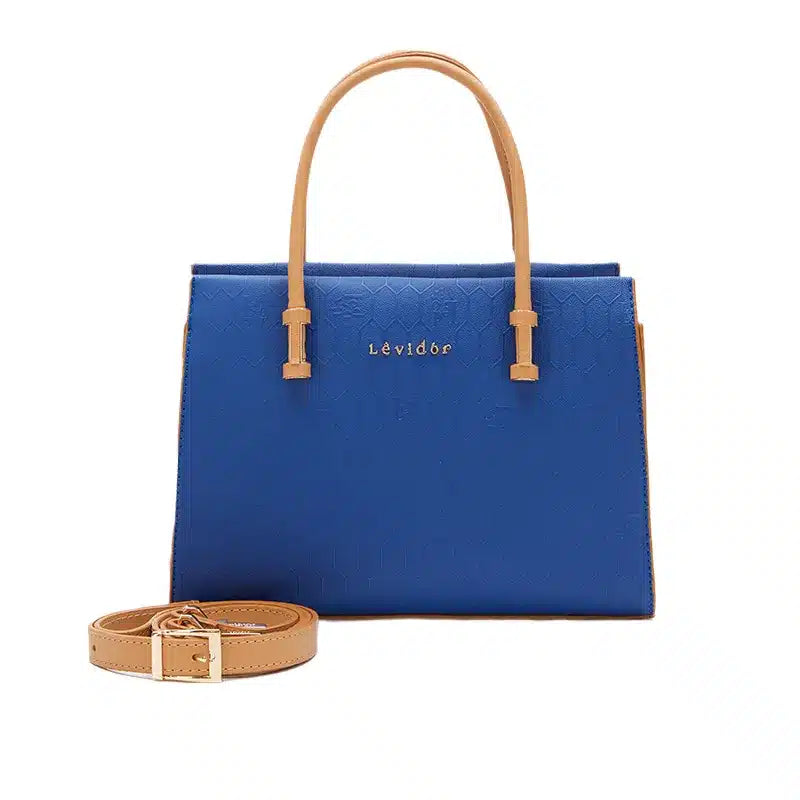 Women's Blue Textured Top Handle Bag Ref 930015