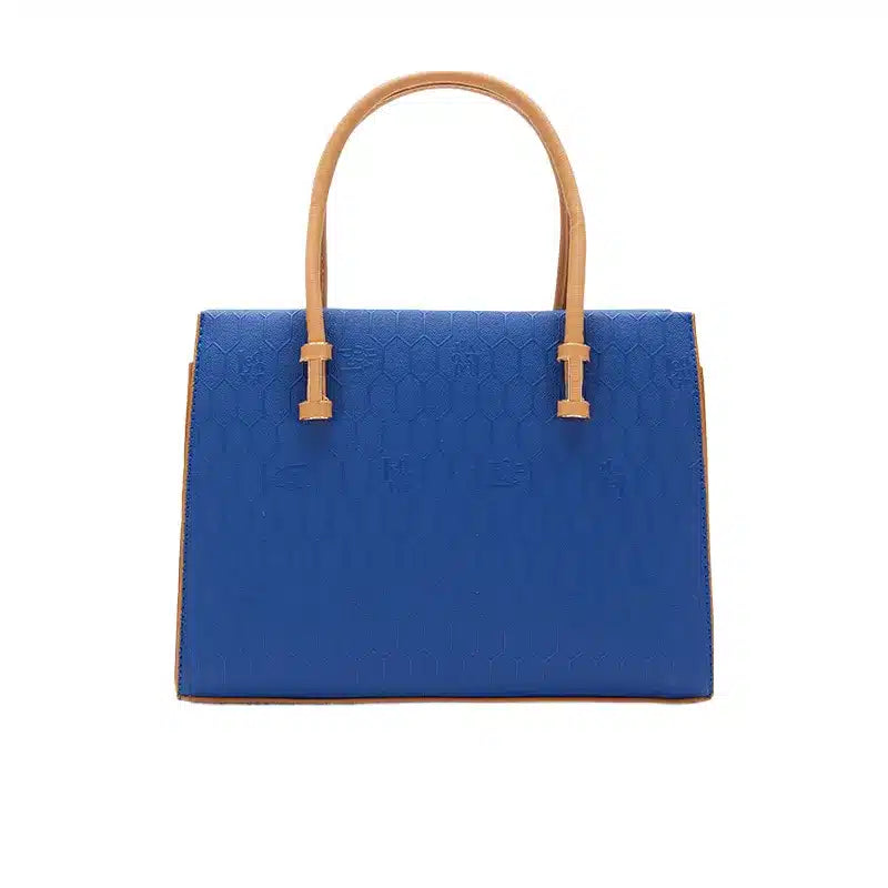 Women's Blue Textured Top Handle Bag Ref 930015