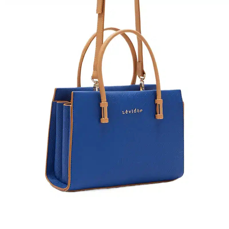 Women's Blue Textured Top Handle Bag Ref 930015