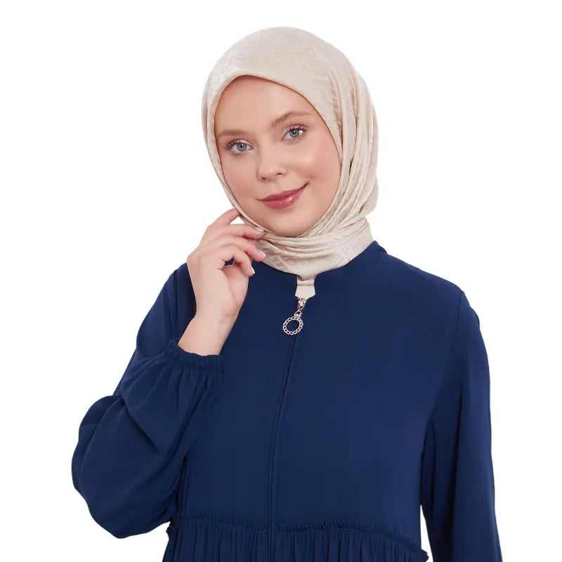 Modest Zipped Navy Abaya