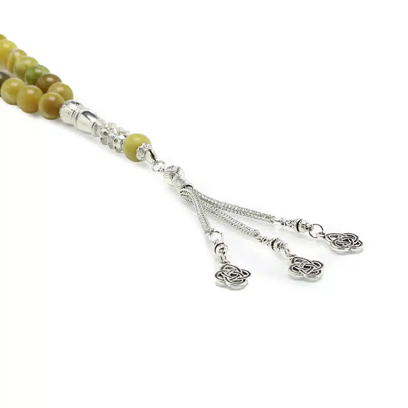 Olive Green Marble 33 Beaded Tasbih