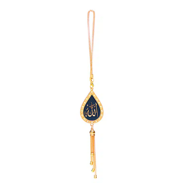 Rose Gold Pear Shaped Allah & Muhammad Car Hanger