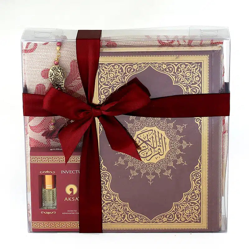 Red Quran and Attar Gift Set