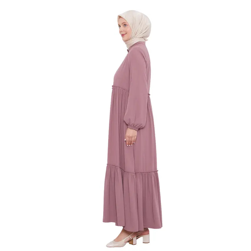 Modest Zipped Rose Pink Abaya