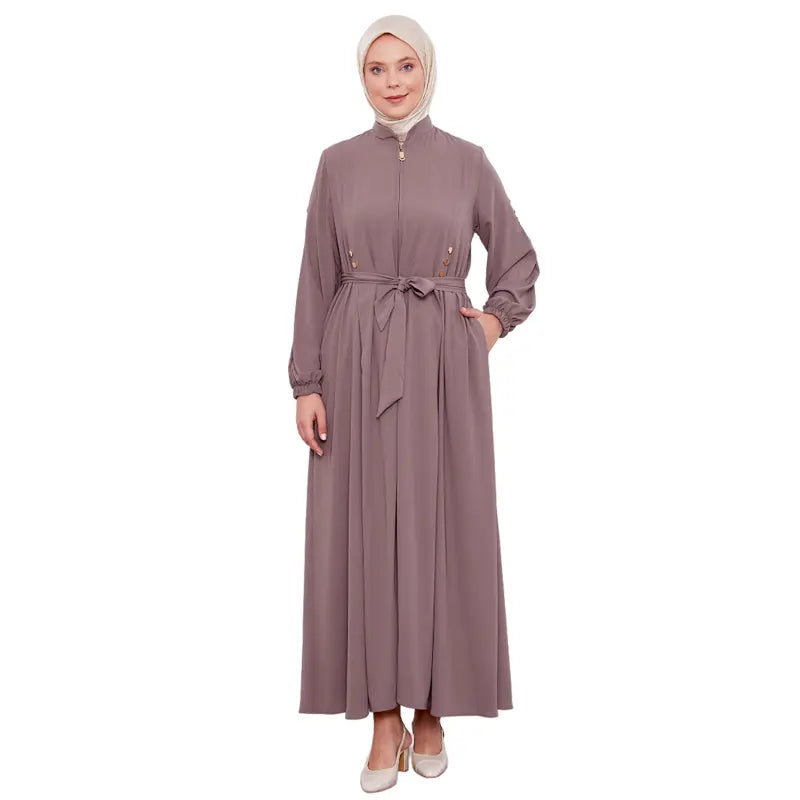 Rose Pink Exclusive Zipped Abaya