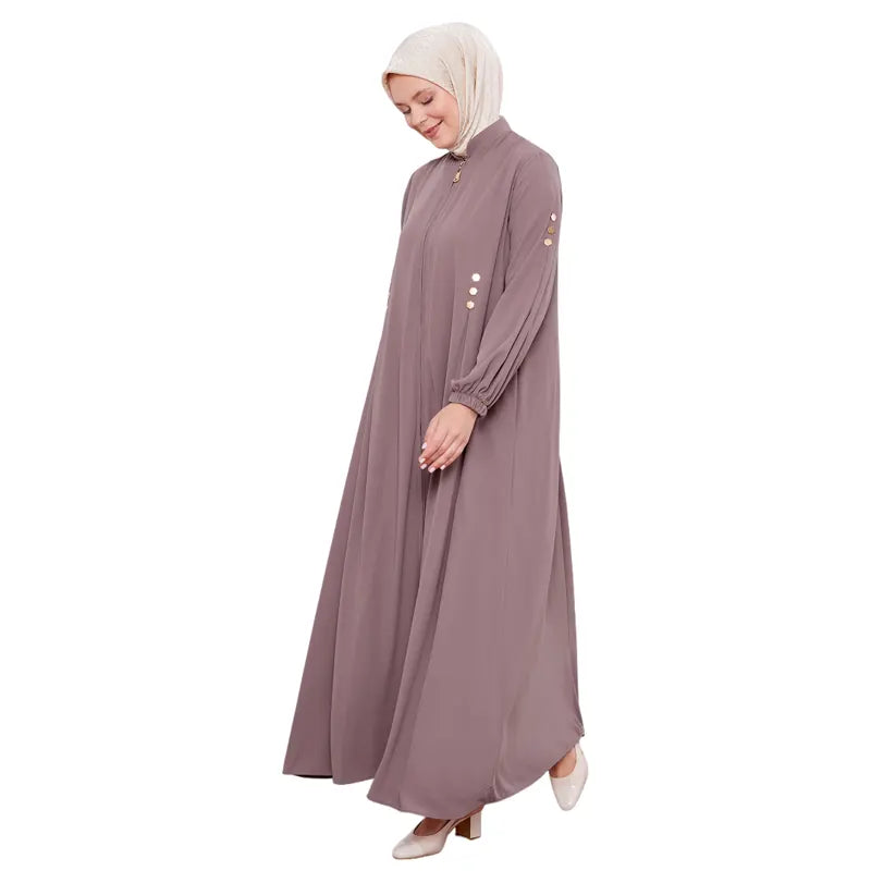 Rose Pink Exclusive Zipped Abaya