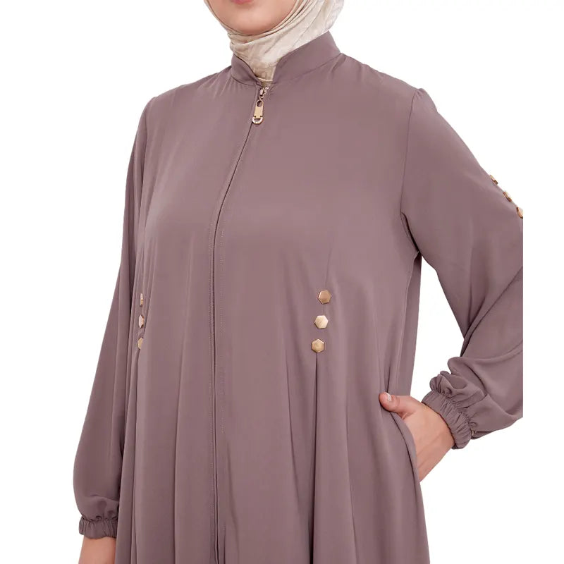 Rose Pink Exclusive Zipped Abaya