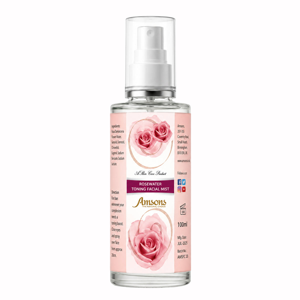 Rose Water Toning Facial Mist 100ml