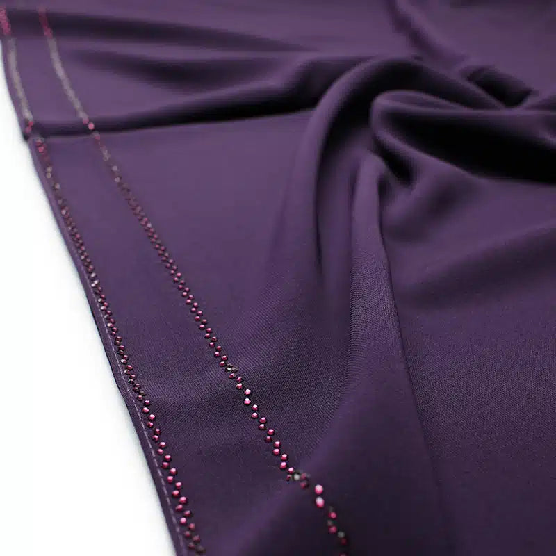 Beaded Medina Dark Purple Chiffon Hijab