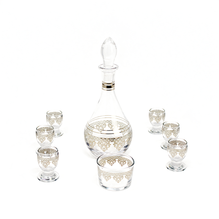 Elegant Silver Pattern Zamzam Set – 8 Piece 7957