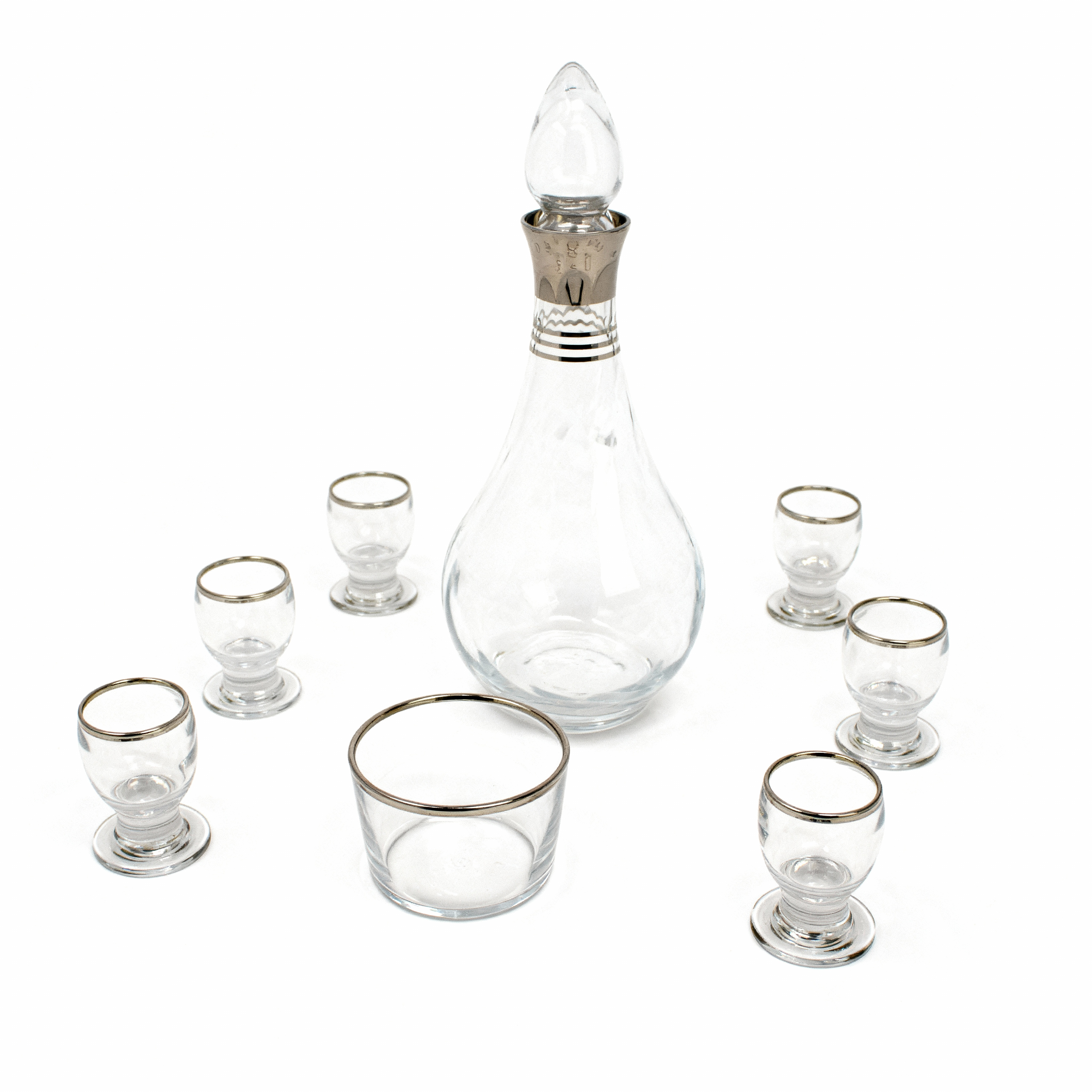 8 Pc Silver Trimmed Zamzam Set 2403