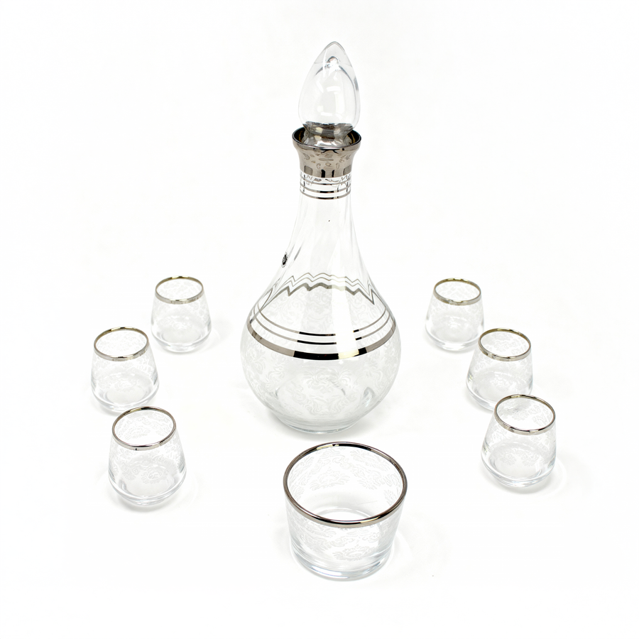 8 Pc Silver Trimmed Zamzam Set 8771