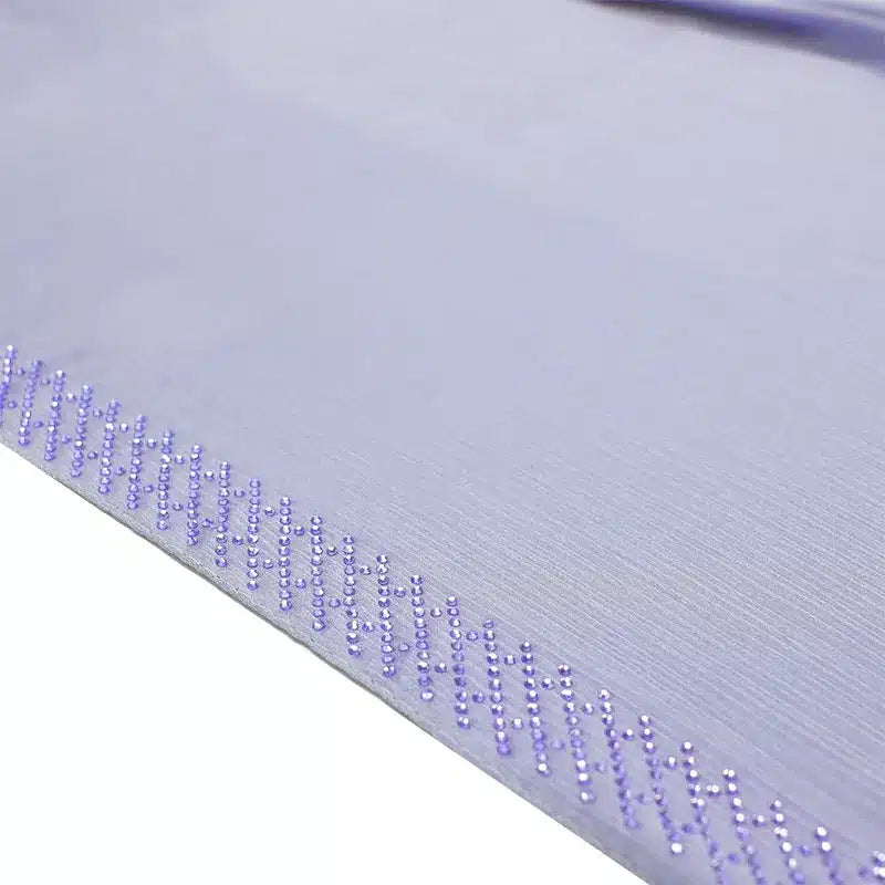 Silk Crinkle Violet Beaded Hijab