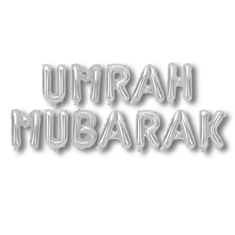Silver Inflatable Umrah Mubarak Balloons