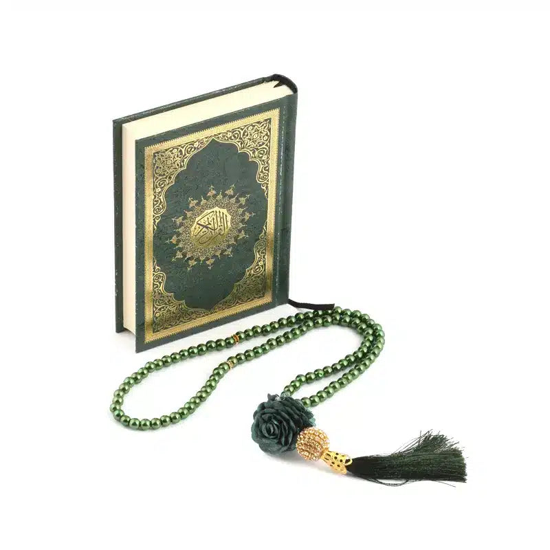 Green Quran and Tasbih Gift Set