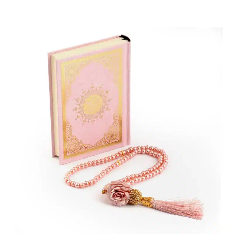 Pink Small Quran and Tasbeeh Gift Set