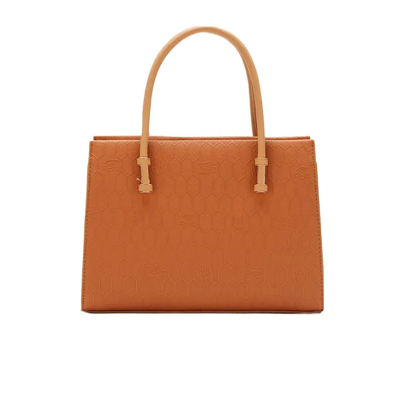 Women's Tan Textured Top Handle Bag Ref 930015