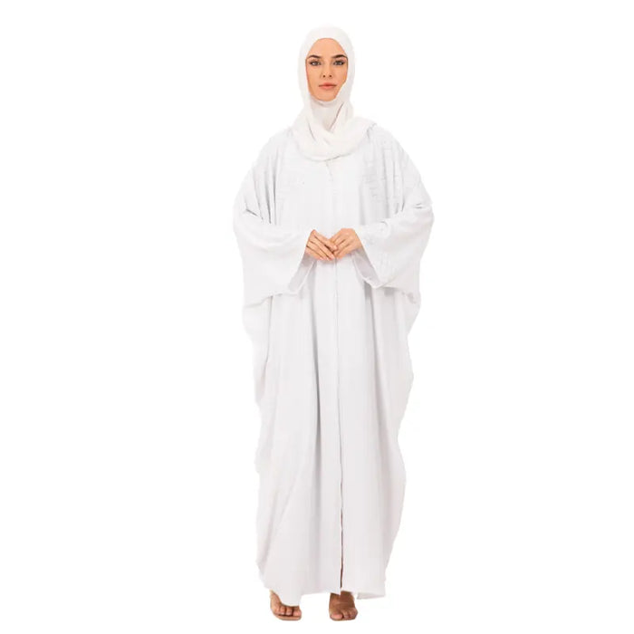 Elite Royal White Diamond Buttoned Batwing