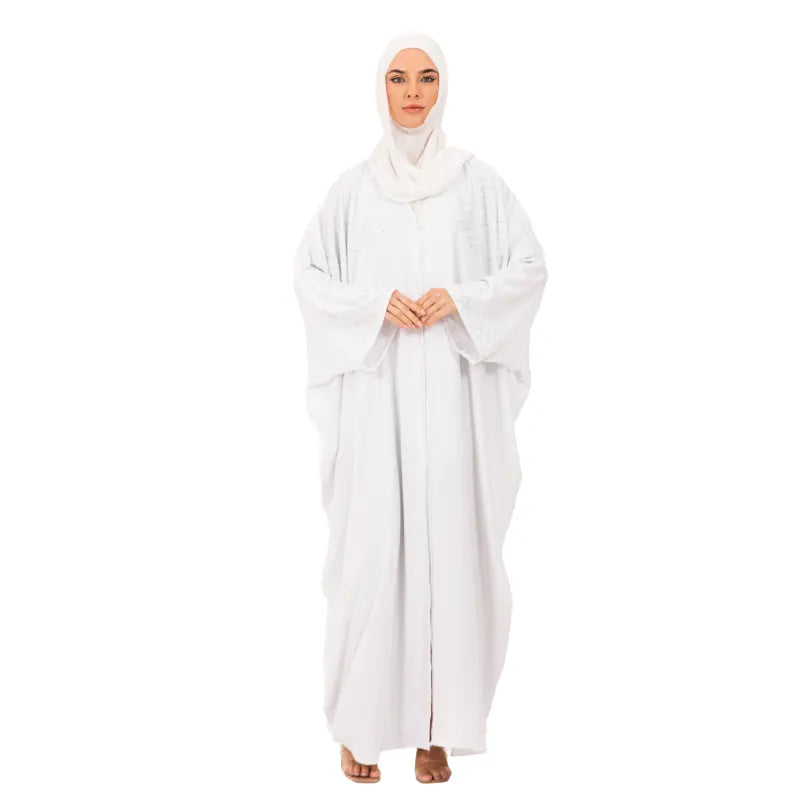 Elite Royal White Diamond Buttoned Batwing