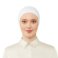 Women's Tie & Net Bone White Hijab Cap