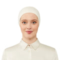 Women's Tie & Net Bone Cream Hijab Cap