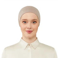 Women's Tie & Net Bone Nude Hijab Cap