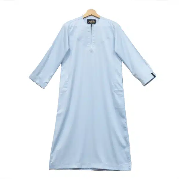 Kids Omani Baby Blue Satin Thobe ASB- K29 COL 8