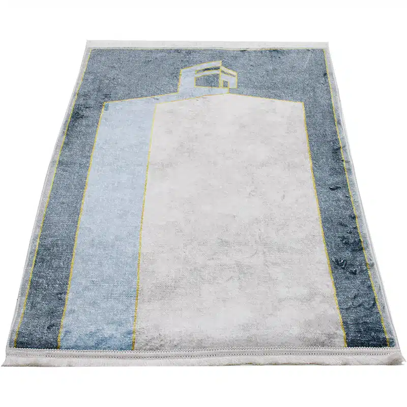 Thick Cotton Beige And Blue Prayer Mat HD4988-00