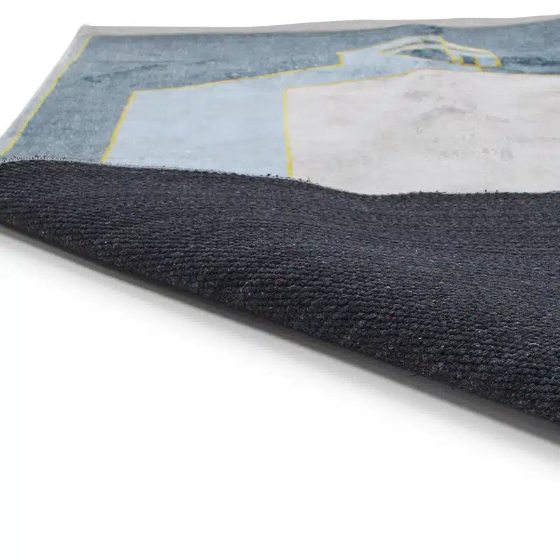 Thick Cotton Beige And Blue Prayer Mat HD4988-00